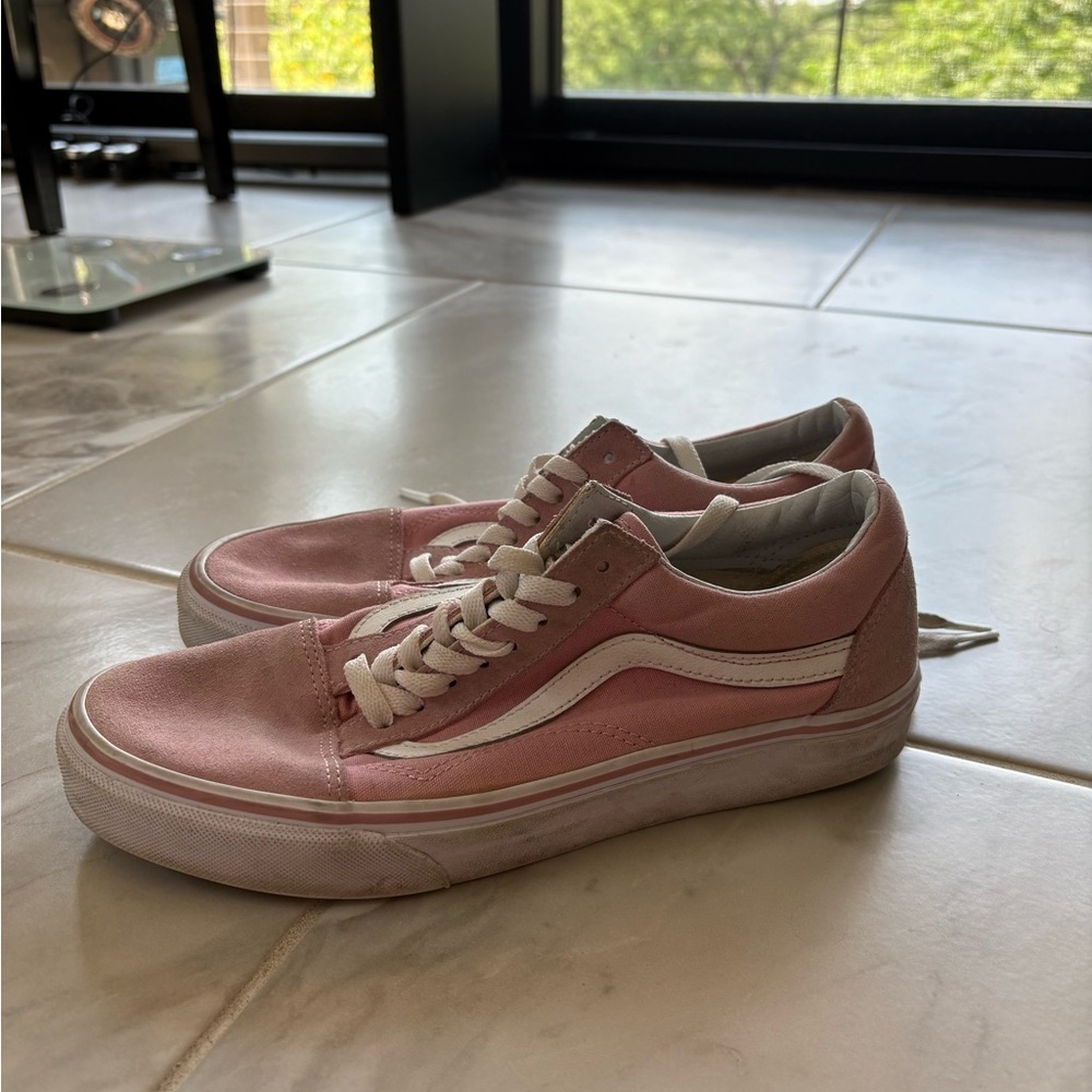 Vans Pink and White Sneakers Classic Style